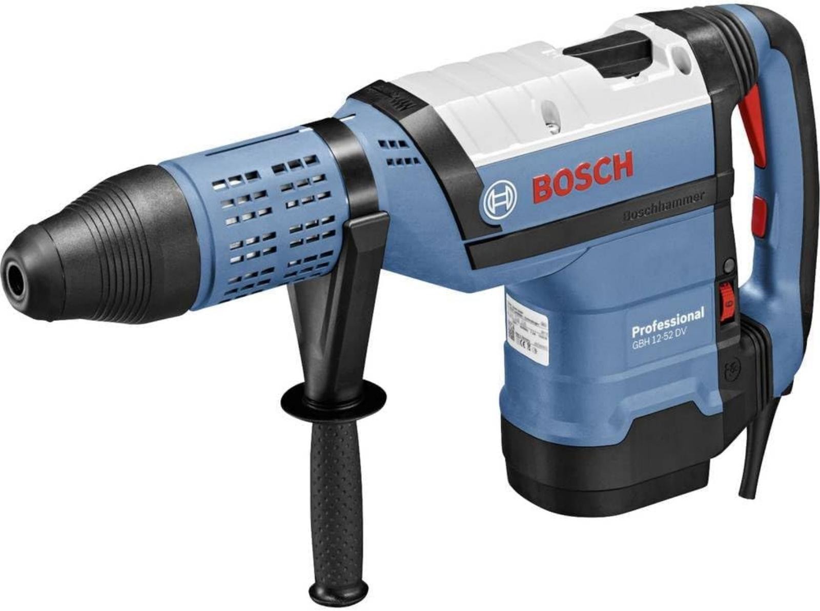 Bosch Professional 0611266000 Martello perforatore GBH 12-52 DV System, incl. Impugnatura Supplementare, Tubetto di Grasso, Panno, 1700 watts