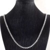 Collana tennis personalizzata di moissanite rotonda DEF da 3 mm, 22 pollici, in argento/10K/14K con incastonatura a griffe.